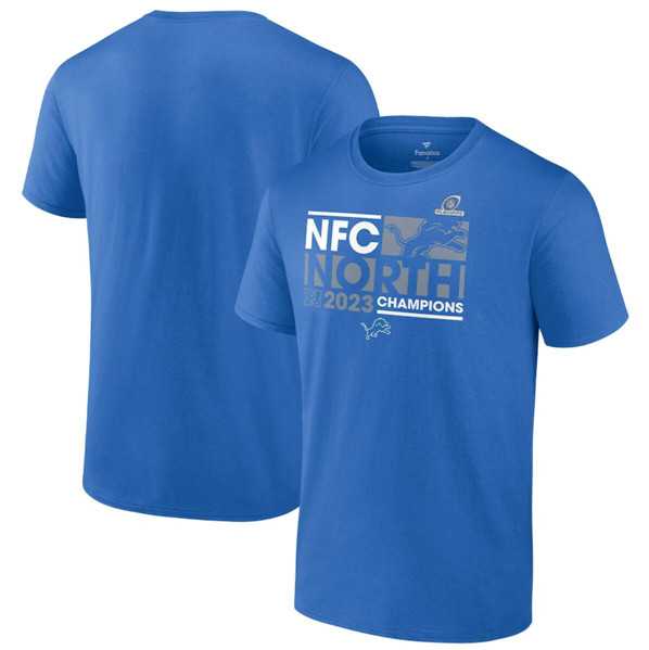 Men's Detroit Lions Blue 2023 NFC North Division Champions Conquer T-Shirt,We sell and wholesale Men's Detroit Lions Blue 2023 NFC North Division Champions Conquer T-Shirt on line form chian!